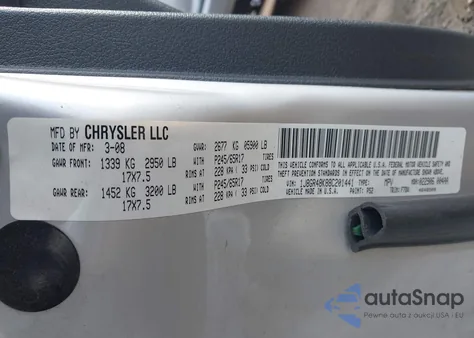 2008 Jeep Grand Cherokee Laredo z USA, uszkodzony, nr VIN 1J8GR48K88C201441